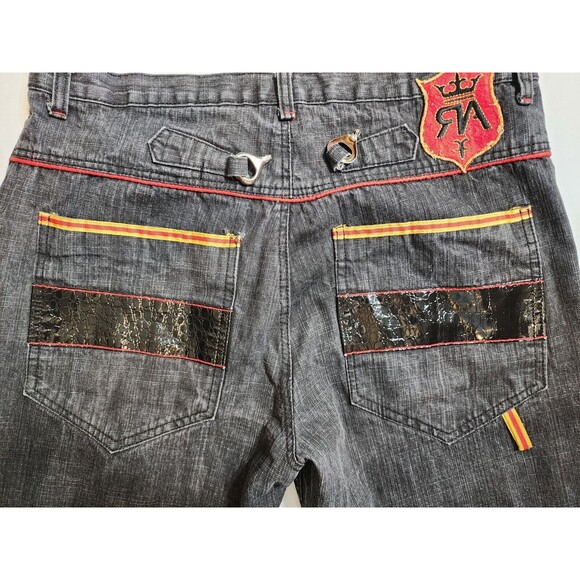 Red Ape Mens Jeans Size 38x31 Diamond Patchwork Pockets Cotton Blend (40x31) - Picture 16 of 16